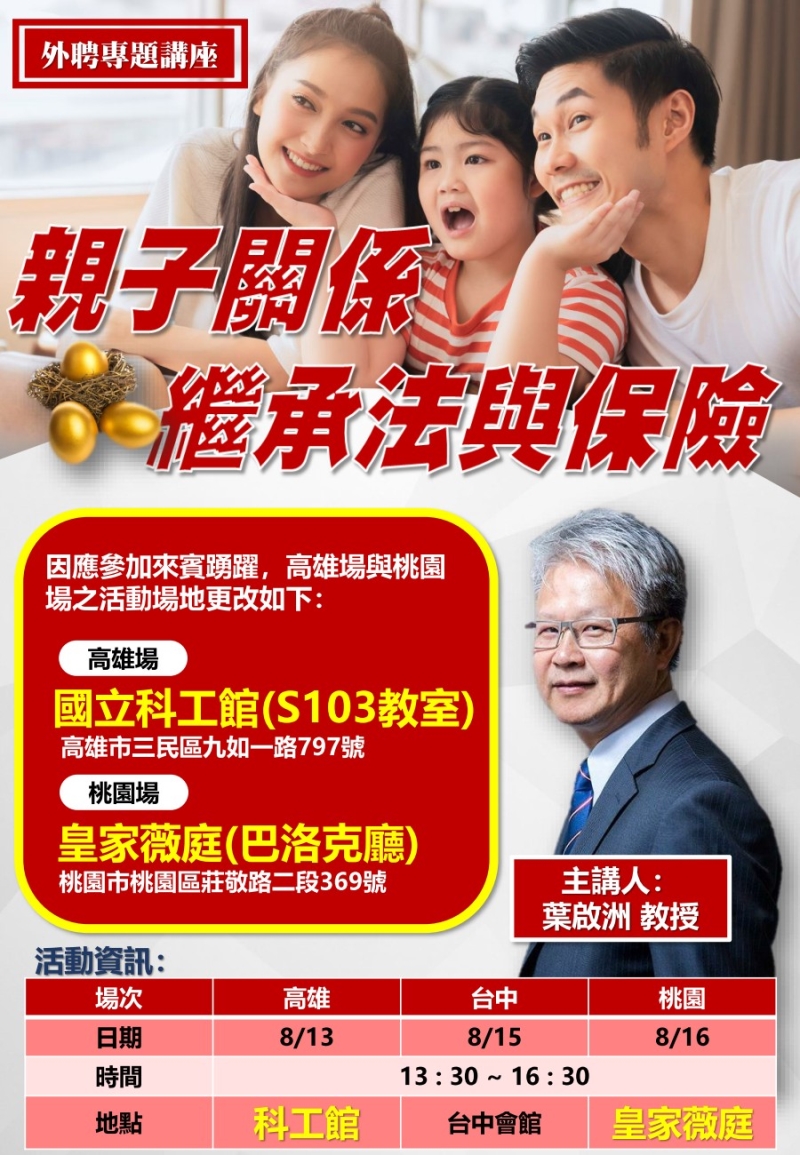 專題講座/親子關係繼承法與保險